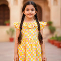 Yellow Half Sleeve Cotton Frock