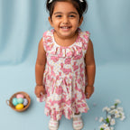 Pink Rabbit Printed Sleeveless Frock
