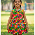 Multi Colour Printed Sleeveless Frock