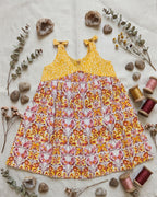 Sleeveless Cotton Frock - Yellow