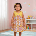Sleeveless Cotton Frock - Yellow