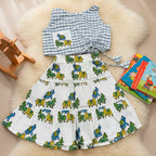 Animal Printed Sleeveless Top with Skirt
