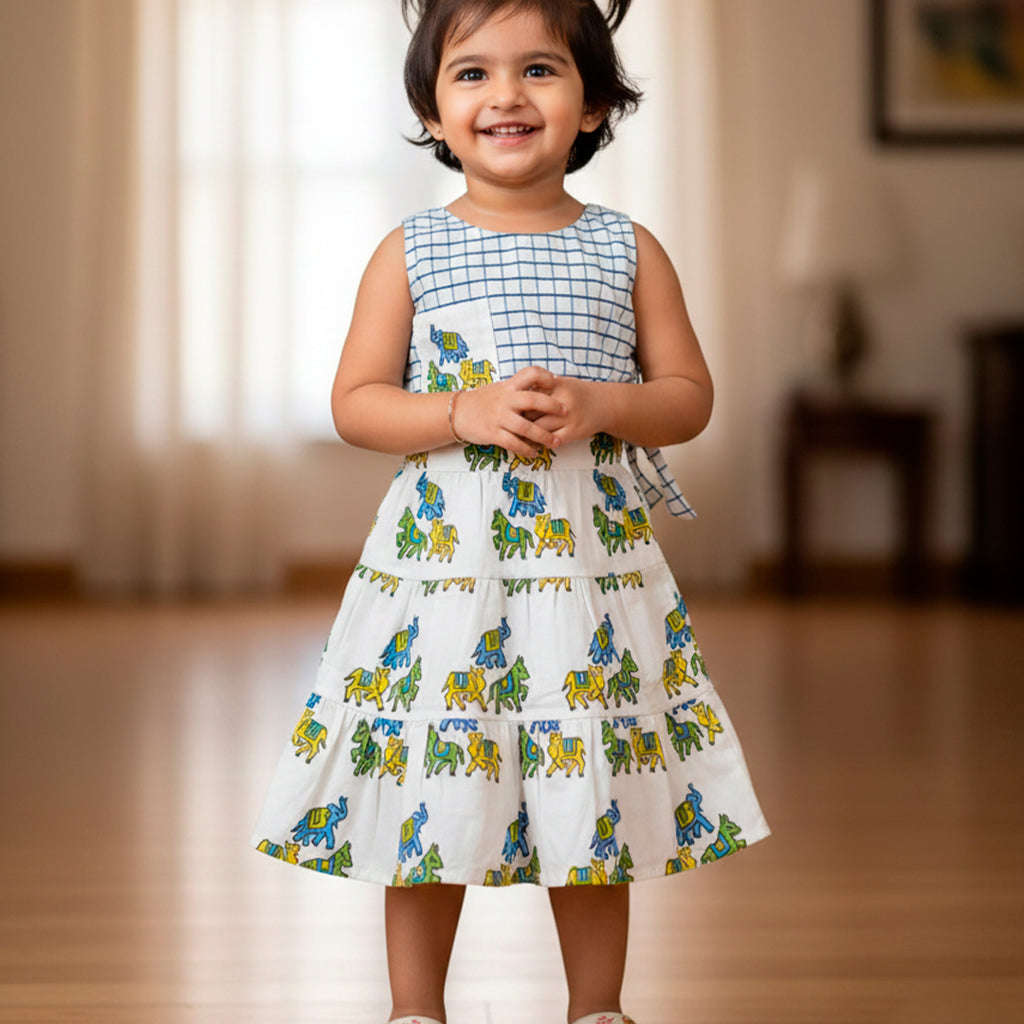 Animal Printed Sleeveless Top with Skirt