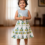 Animal Printed Sleeveless Top with Skirt