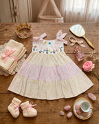 Multicolour Flower Embroidery Frock