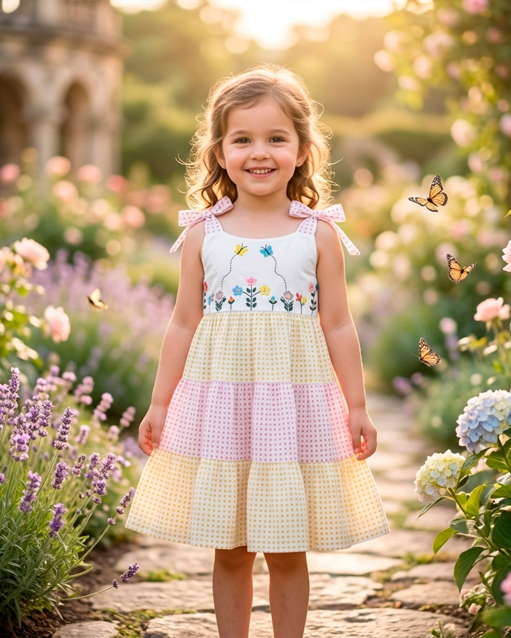 Multicolour Flower Embroidery Frock