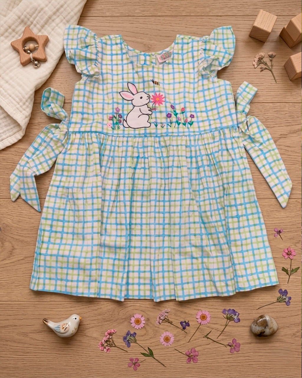 Cute Rabbit Applique Frock