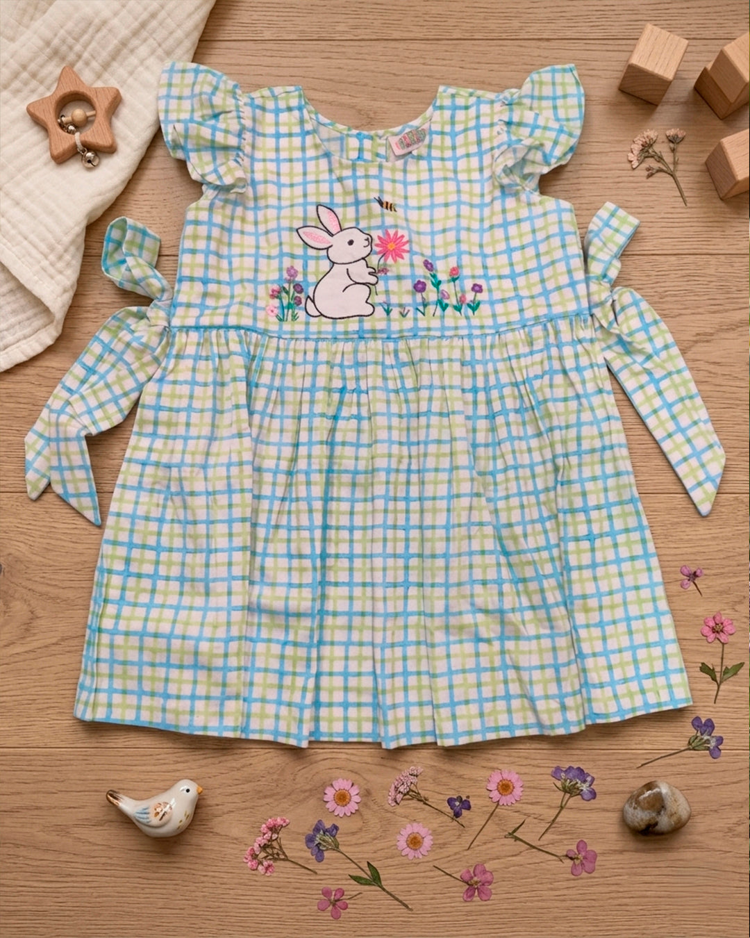 Cute Rabbit Applique Frock