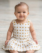 Yellow Heart print Summer Skirt and Top