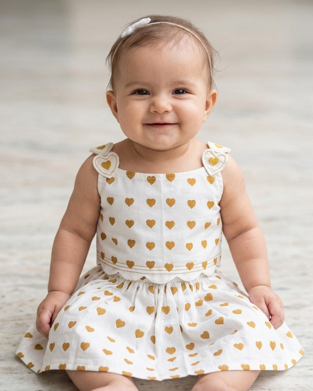 Yellow Heart print Summer Skirt and Top