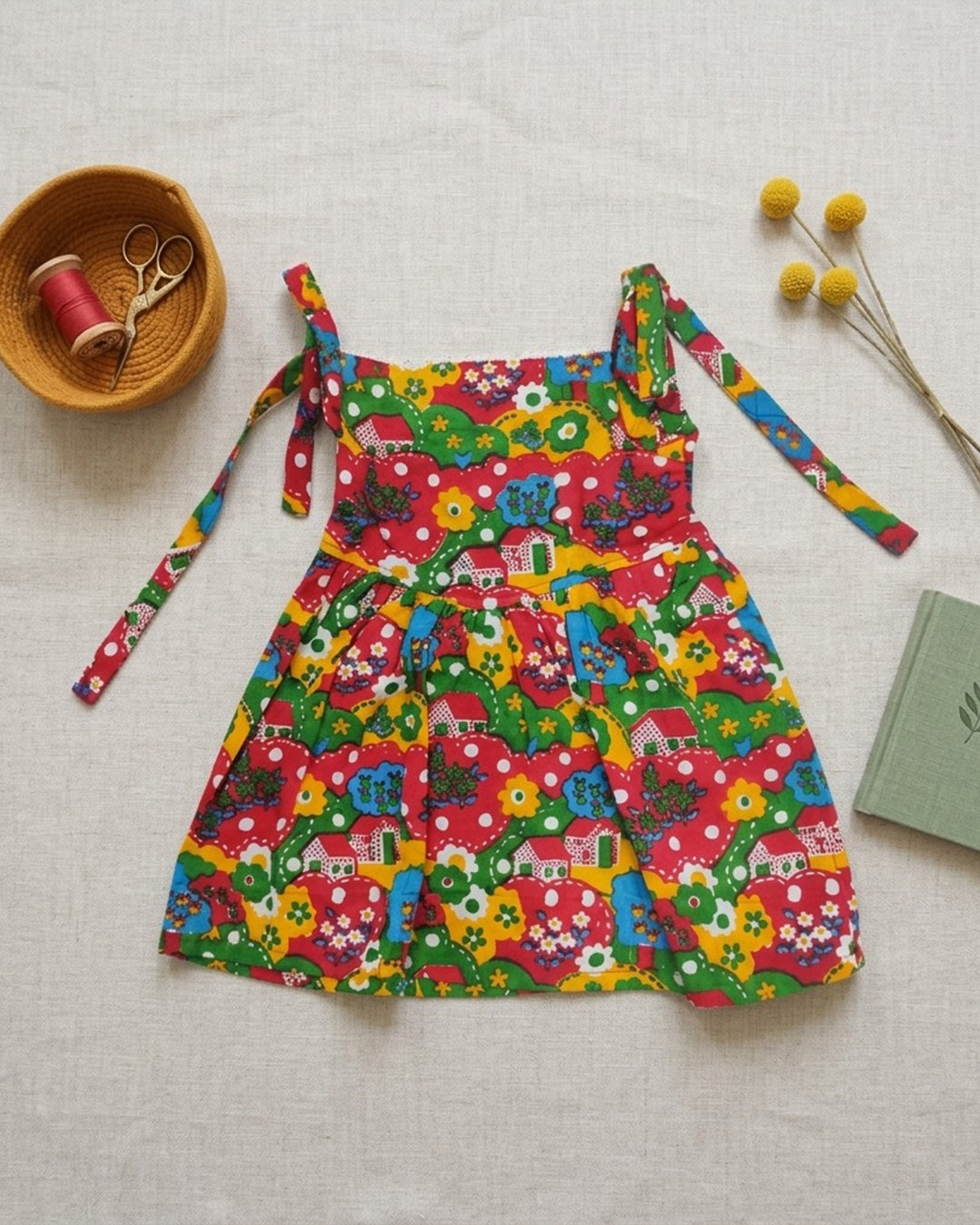 Sleeveless Tie Strap Summer Frock