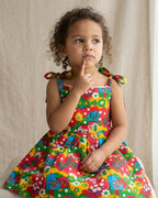 Sleeveless Tie Strap Summer Frock