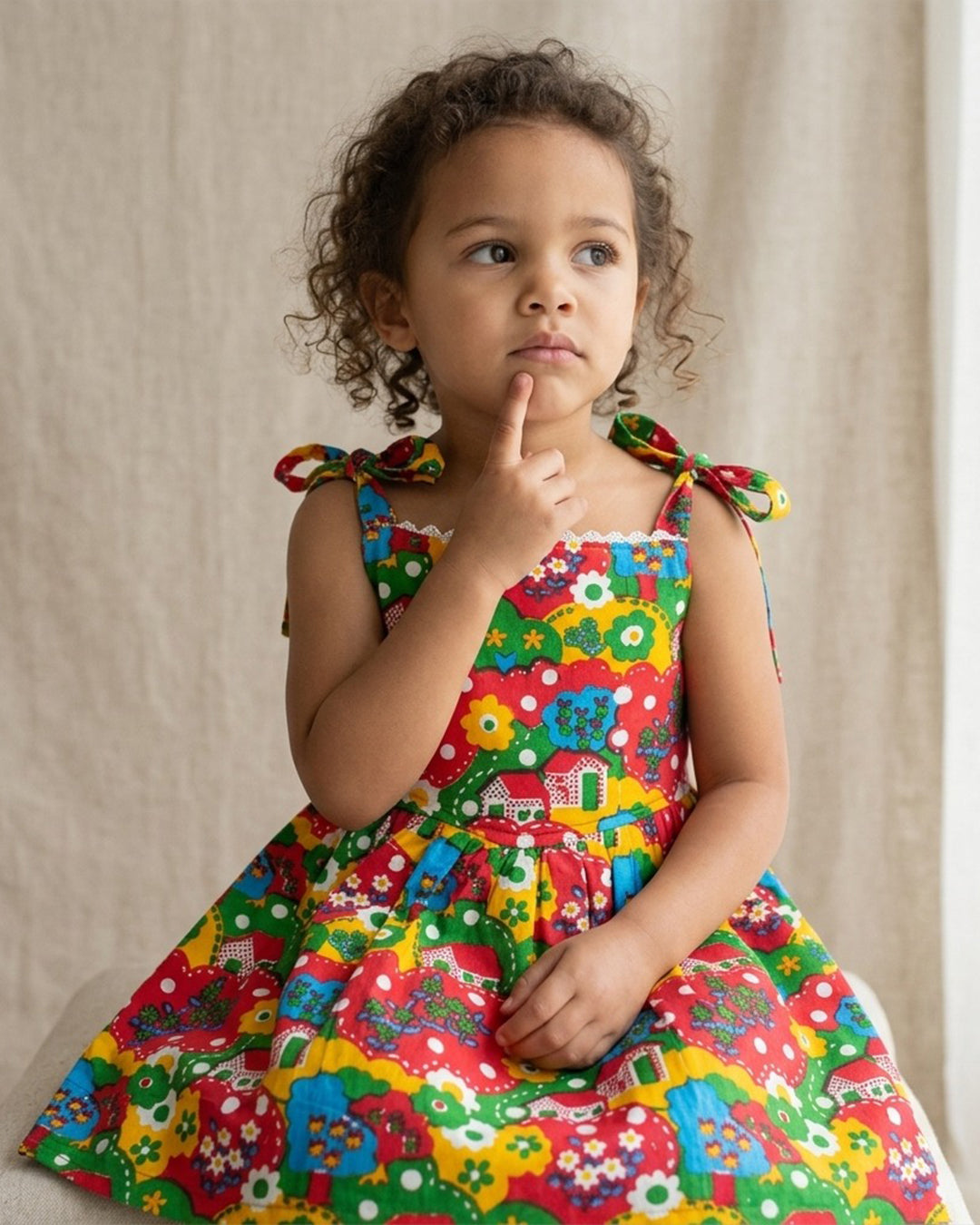 Sleeveless Tie Strap Summer Frock