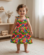 Sleeveless Tie Strap Summer Frock