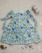 Floral Bird Print A-Line Knee Length Frock