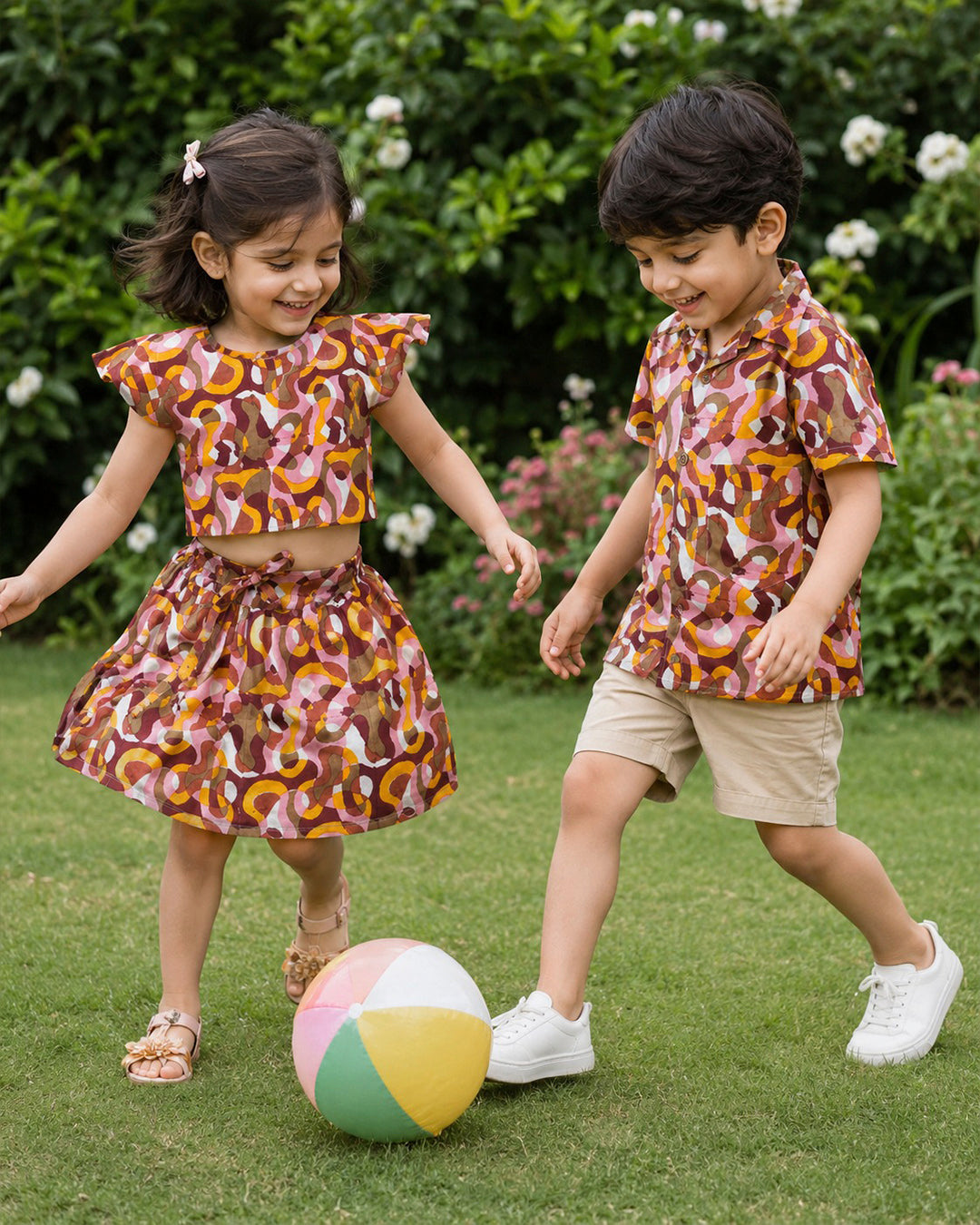 Abstract Colour Block Printed Apparel for Boys and Girls