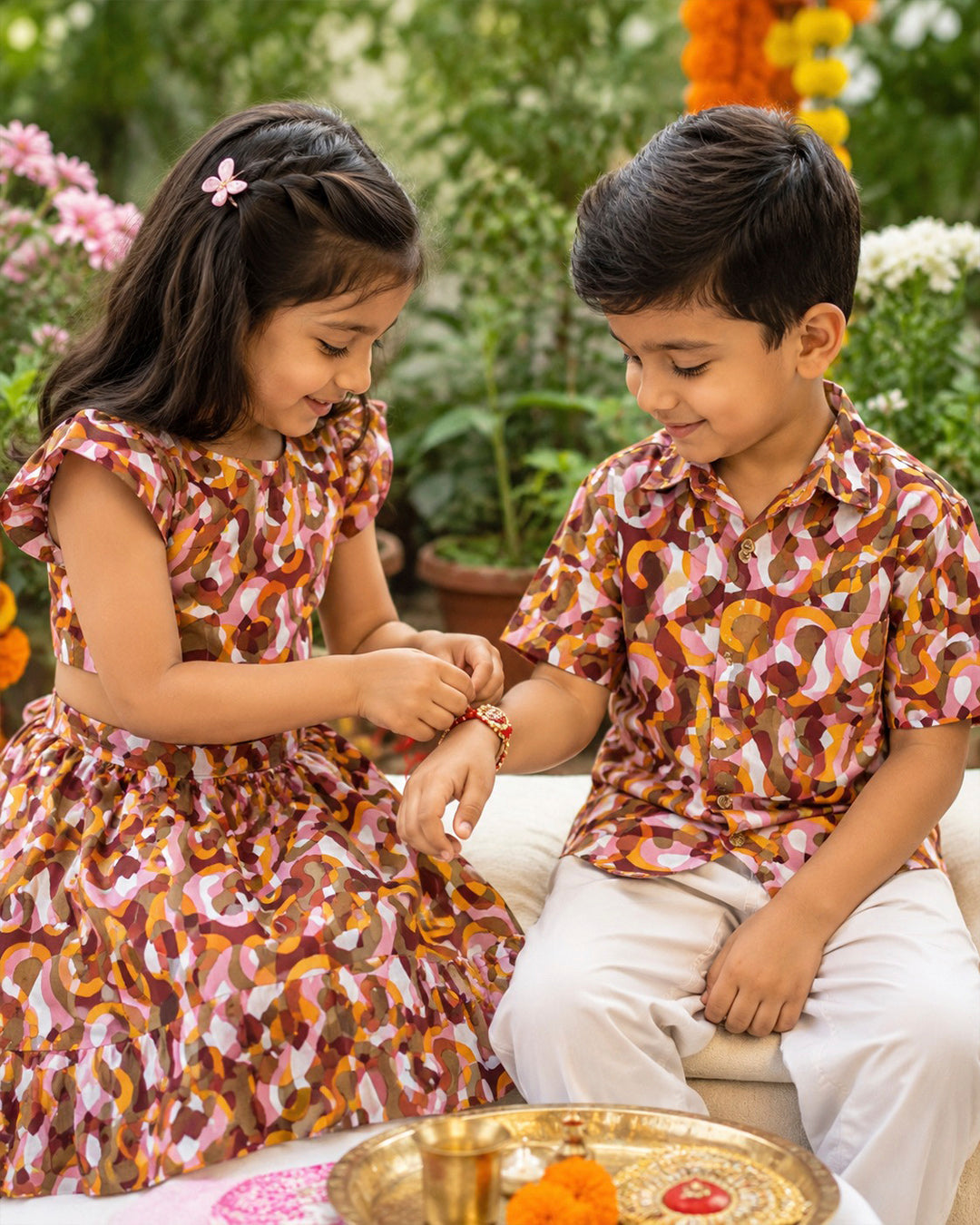 Abstract Colour Block Printed Apparel for Boys and Girls