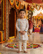 Bird Pattern Cotton Kurta for Boys