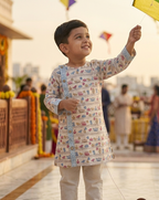 Bird Pattern Cotton Kurta for Boys