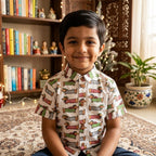 Dachshund Dog Print Cotton Shirt for Boys