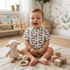 Dachshund Dog Print Cotton Shirt for Boys