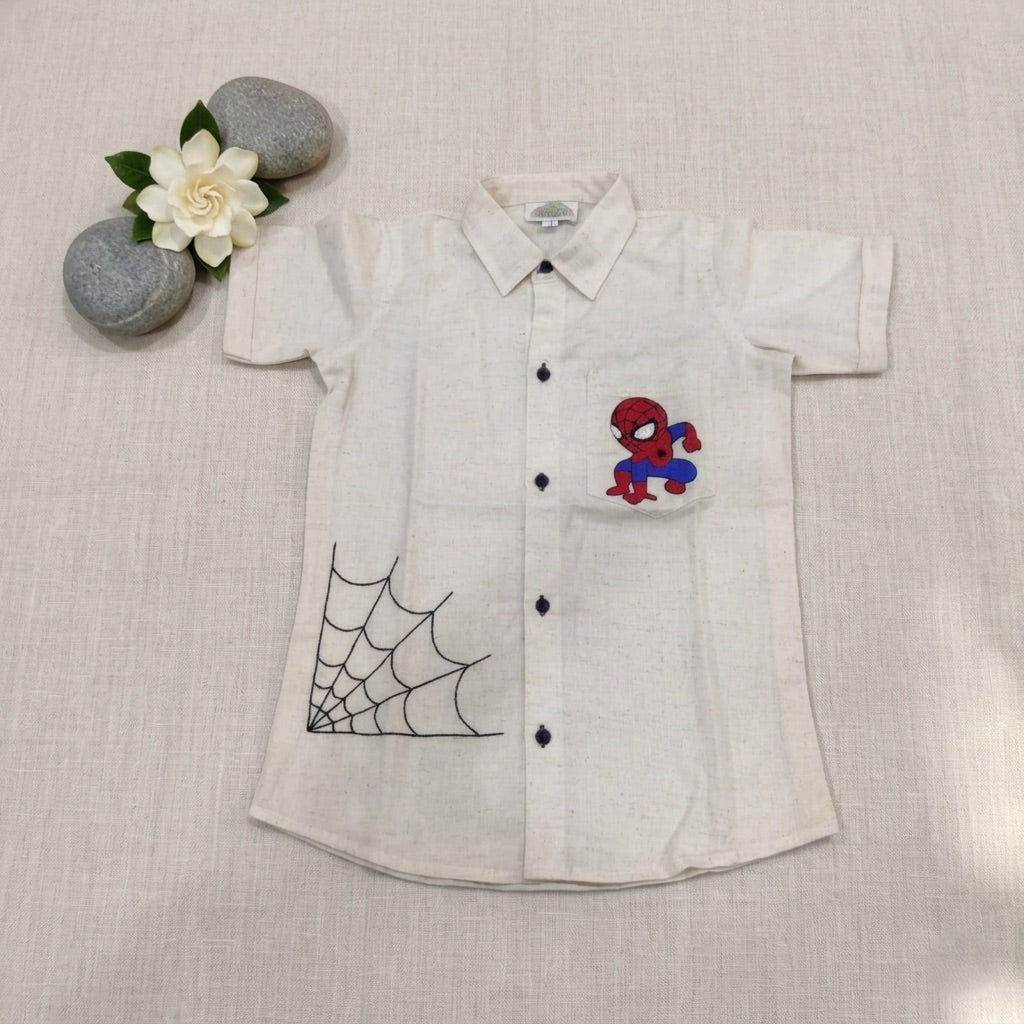 Spiderman Hand embroidered Shirt for Boys