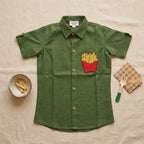 French Fry Hand embroidered Shirt for Boys