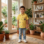Multicolour Puzzle Hand embroidered Shirt for Boys