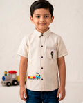 Train Engine Hand embroidered Shirt for Boys