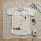 Train Engine Hand embroidered Shirt for Boys