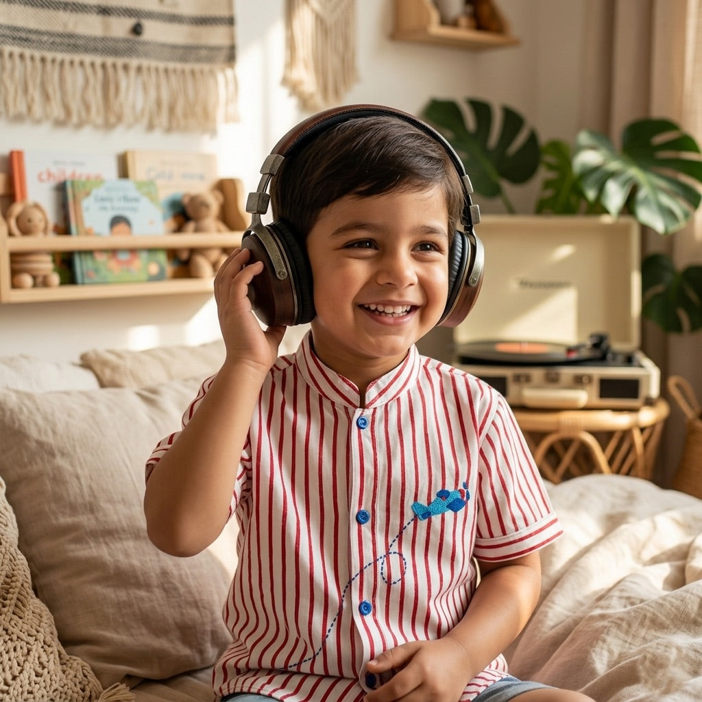 Airplane Hand embroidered Shirt for Boys