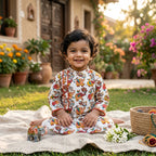 Elephant Print Cotton Kurta for Boys