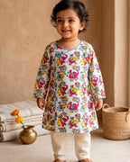 Elephant Print Cotton Kurta for Boys