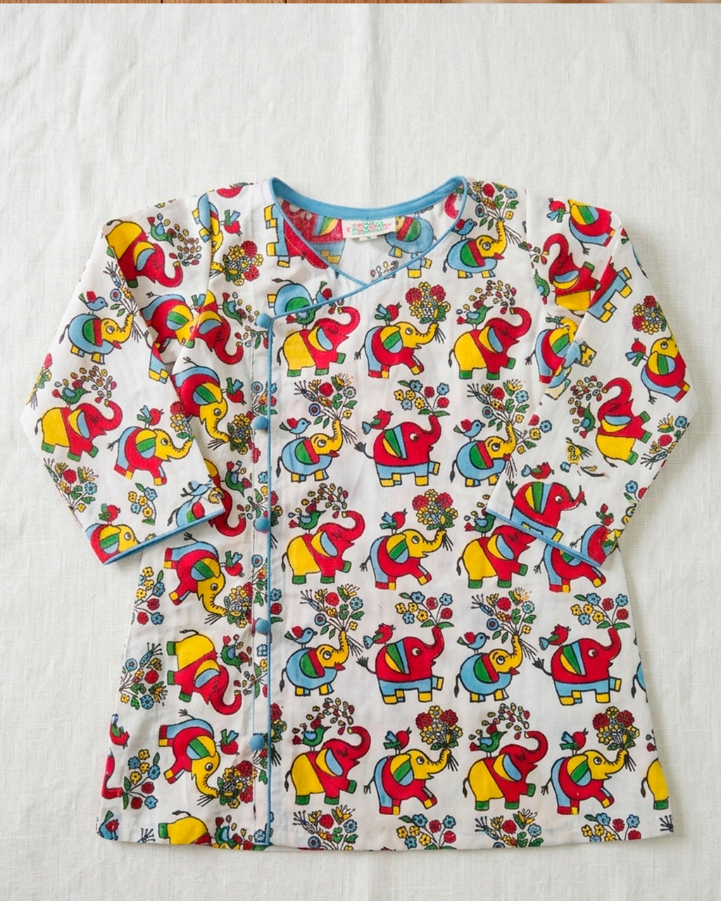 Elephant Print Cotton Kurta for Boys