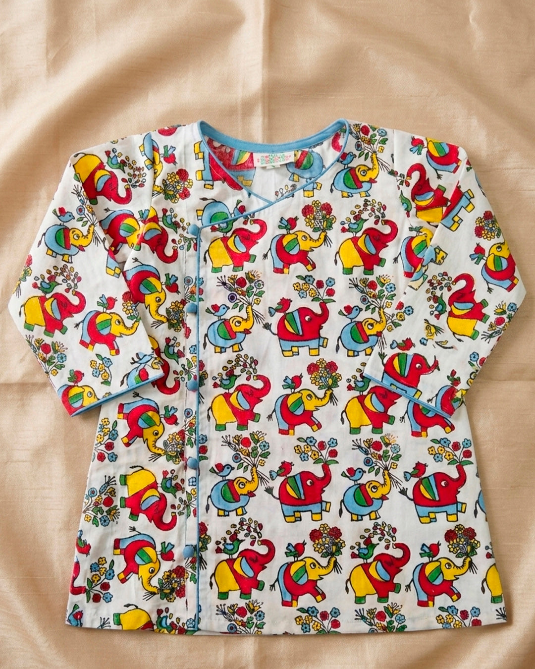 Elephant Print Cotton Kurta for Boys