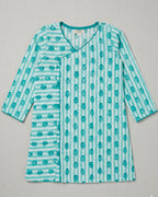 Stripes with Flower Cotton Kurta for Boys