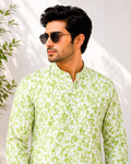 Pista Green Pixel Print Kurta