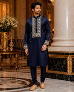 Midnight Blue Zardozi Zenith Ethnic Kurta