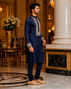 Midnight Blue Zardozi Zenith Ethnic Kurta
