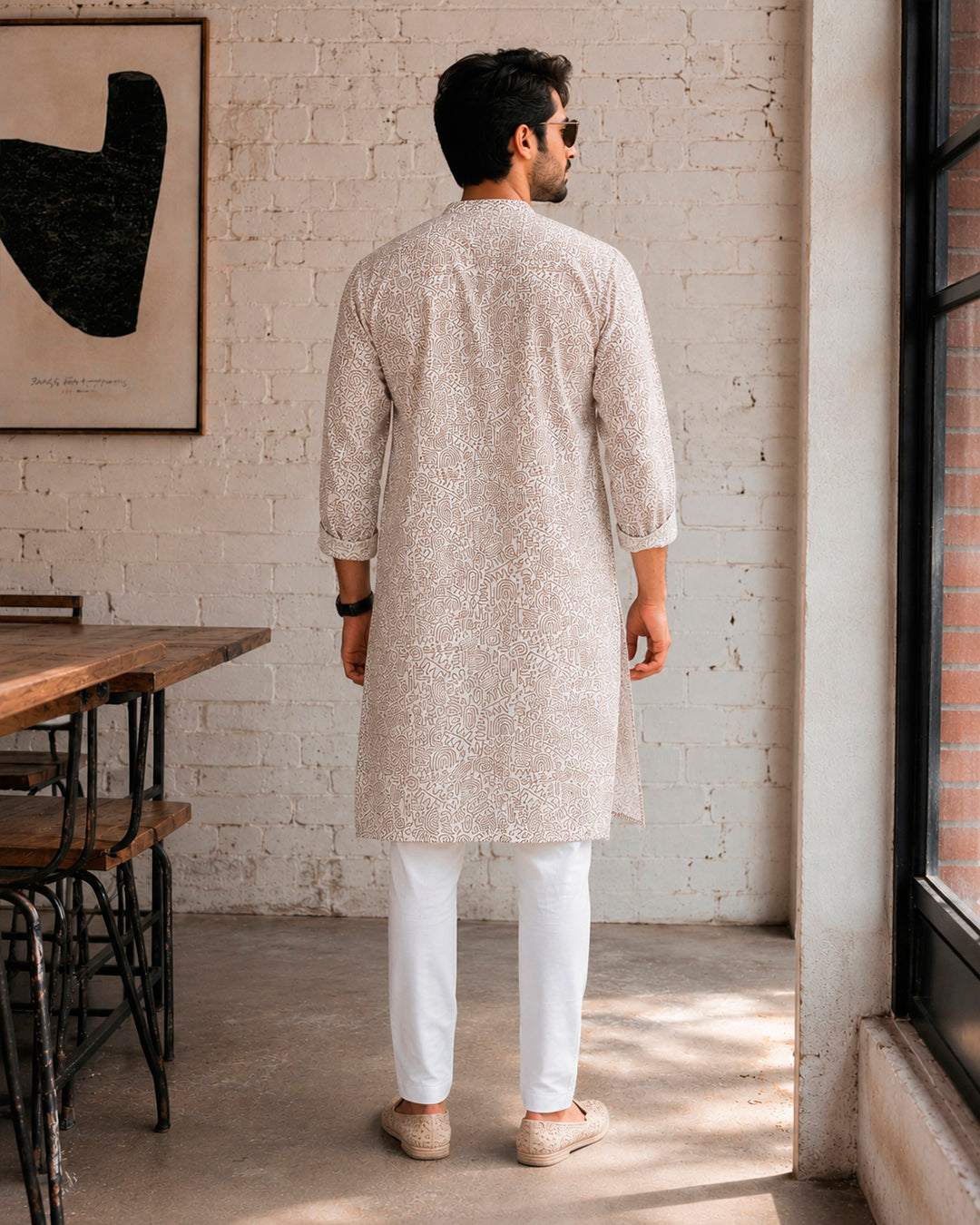 Pixelated Stamp Urban Kurta