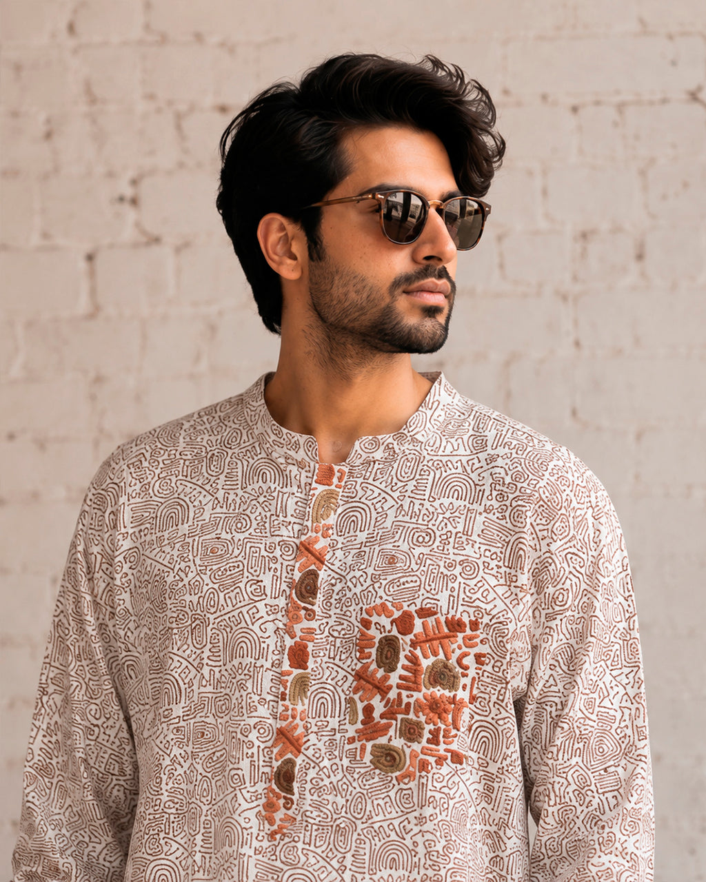Pixelated Stamp Urban Kurta