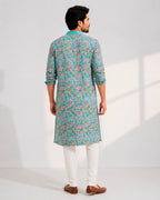 Sea Green Sanganeri Breeze Kurta