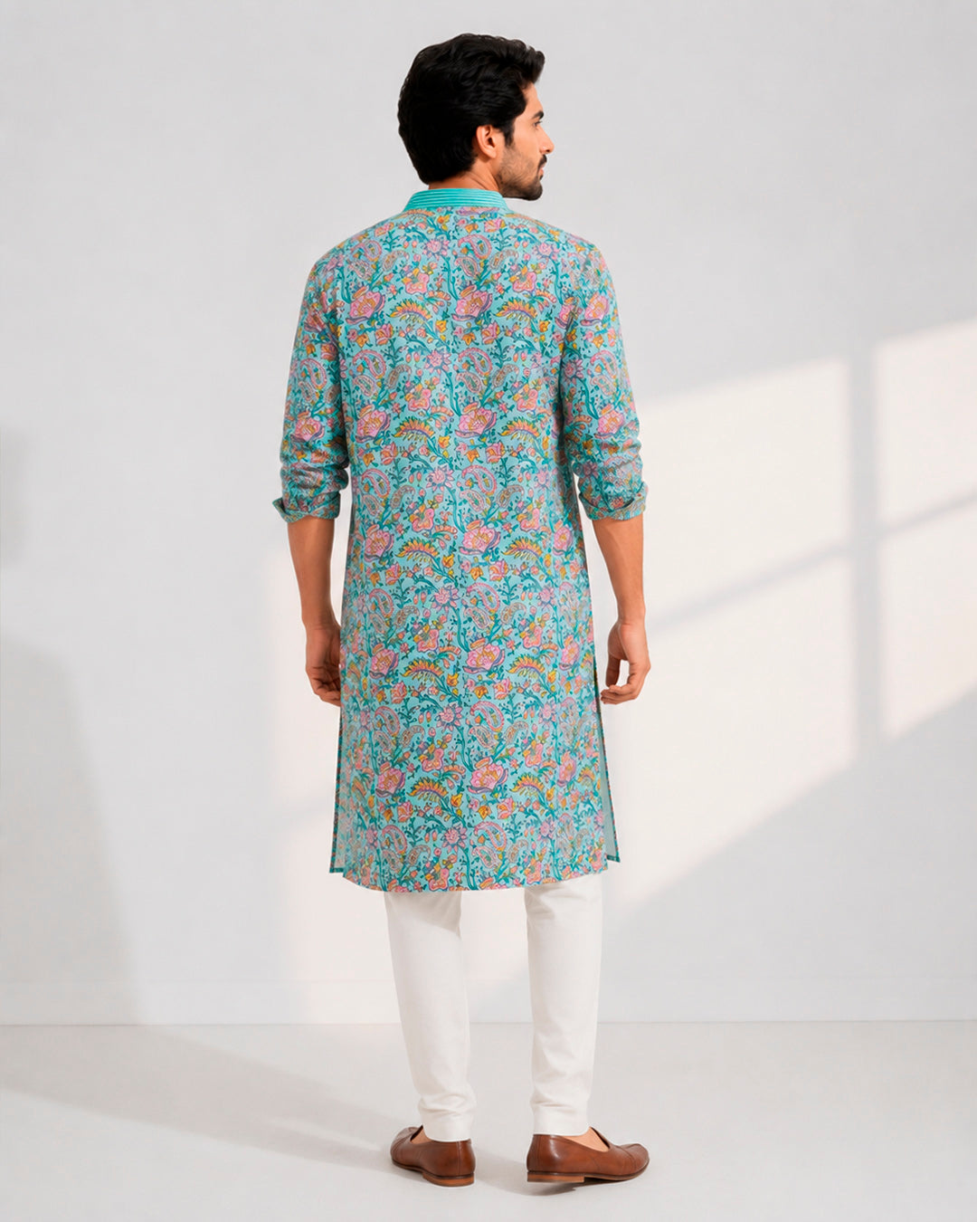Sea Green Sanganeri Breeze Kurta