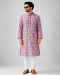 Purple Sanganeri Breeze Kurta