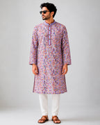 Purple Sanganeri Breeze Kurta