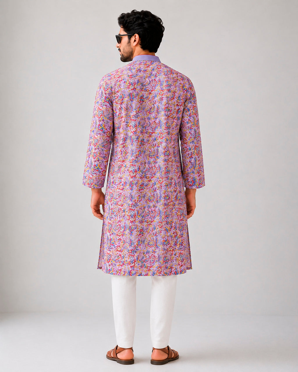 Purple Sanganeri Breeze Kurta