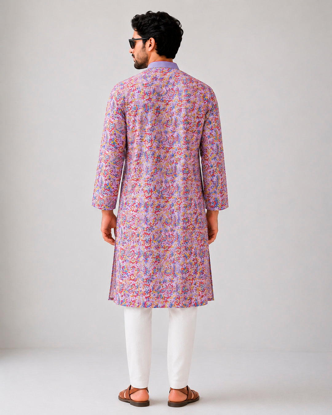 Purple Sanganeri Breeze Kurta