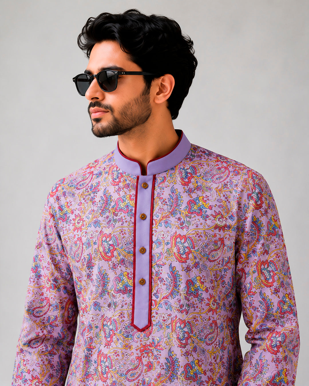 Purple Sanganeri Breeze Kurta