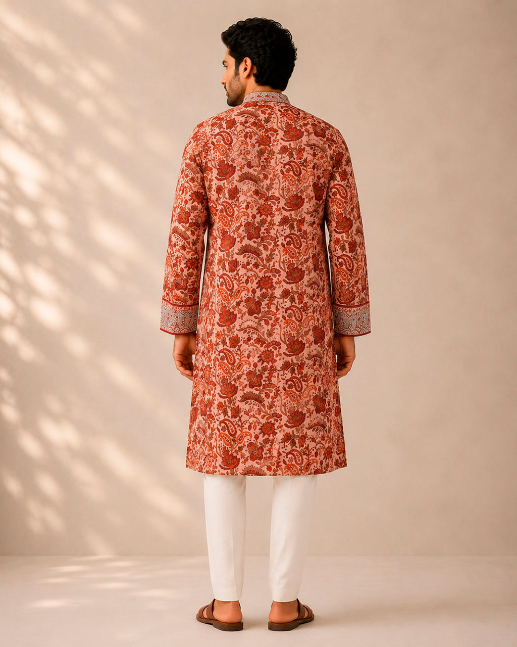 Rust Brown Sanganeri Breeze Kurta