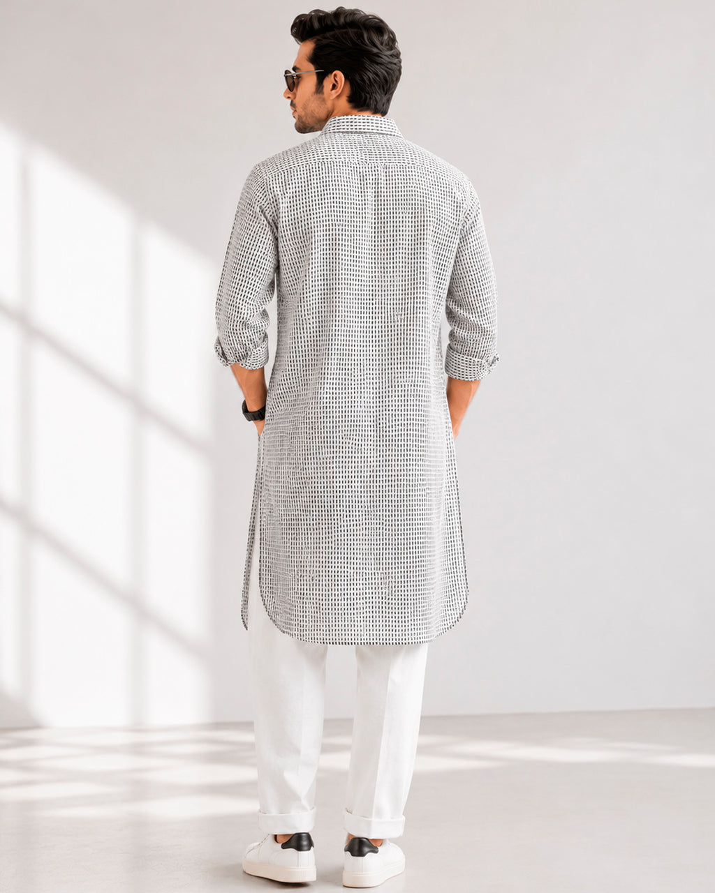 Retro Bike and Kantha Motif Urban Wear Kurta